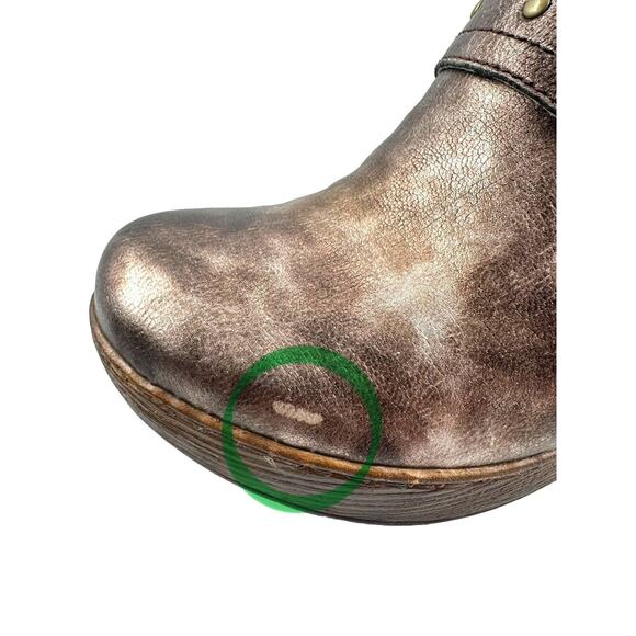 B.O.C Born Concept Womens 9M Mule Clogs Metallic Brown Leather Buckle Round Toe - Picture 14 of 14
